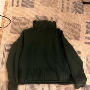 Madewell Forest Turtle Neck Green Knit Sweater